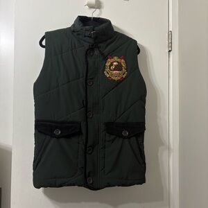 Polo Ralph Lauren Quilted Vest Double New York City Equestrian 1967 Crest